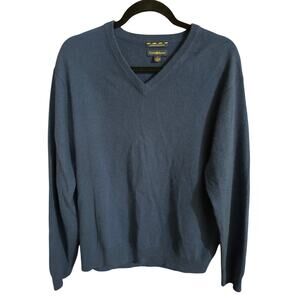 Club Room Men's sz L 2 Ply 100% Cashmere Estate Cashmere V neck Sweater